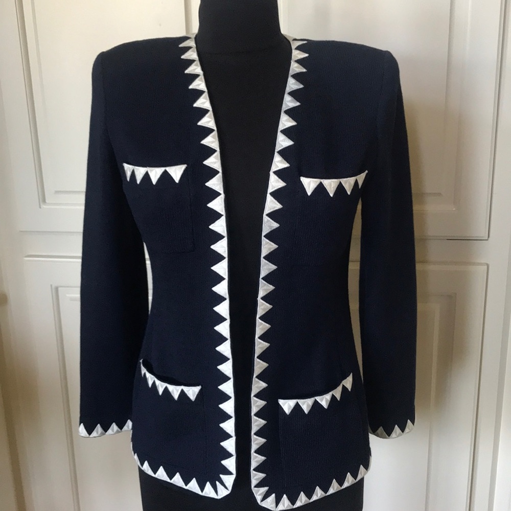 Diamond Trim St. John Knit Jacket